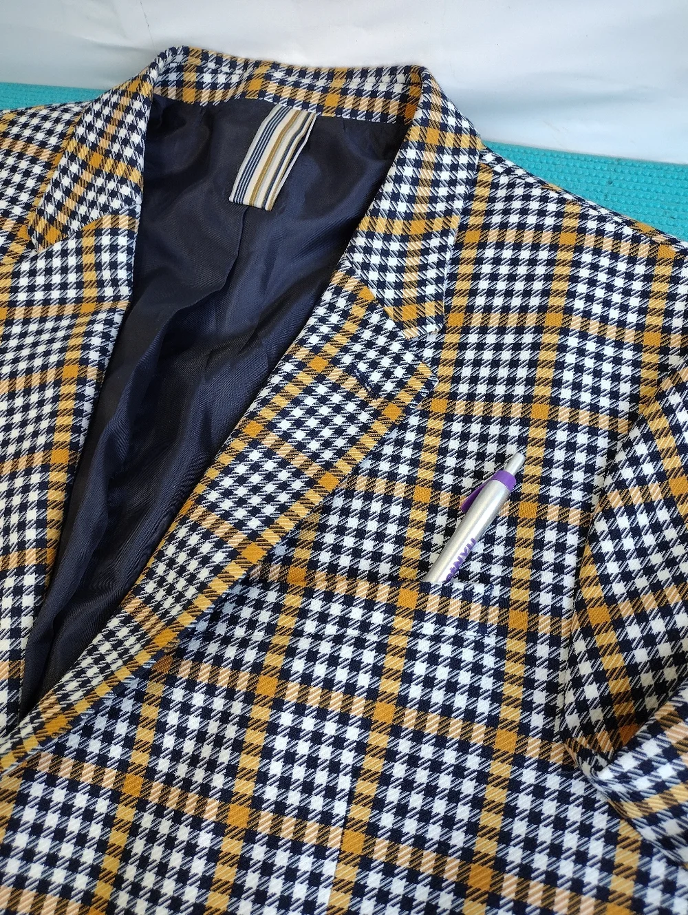 Zara Man Lined Blazer Jacket Two Front Buttons Multicolor Men's Size 42